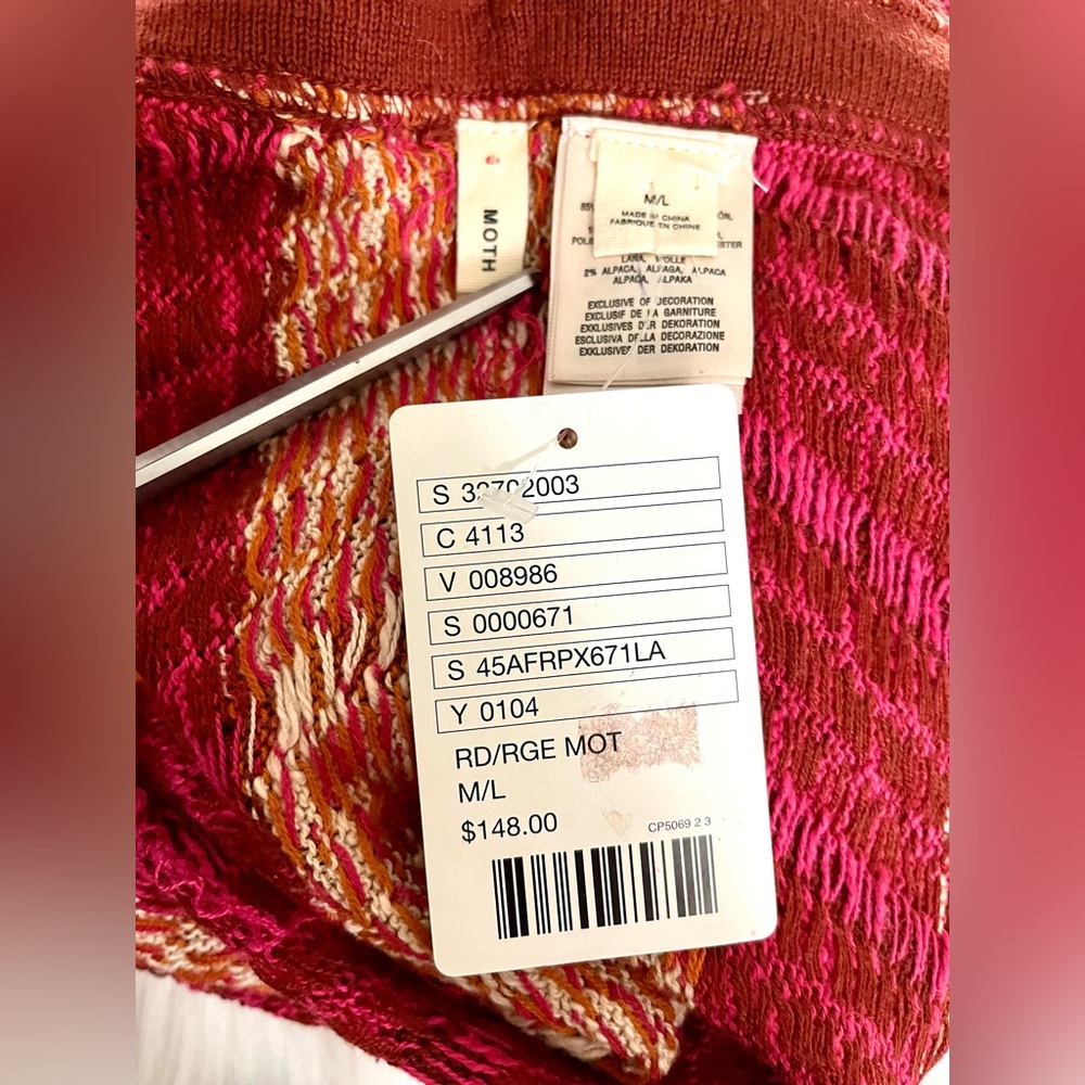 NWT M L MOTH Tassels Pom Pom Cardigan from Anthropologie - Picture 16 of 16